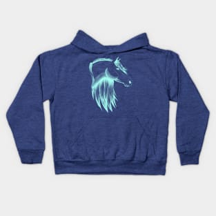 Aqua Horse Sketch Kids Hoodie